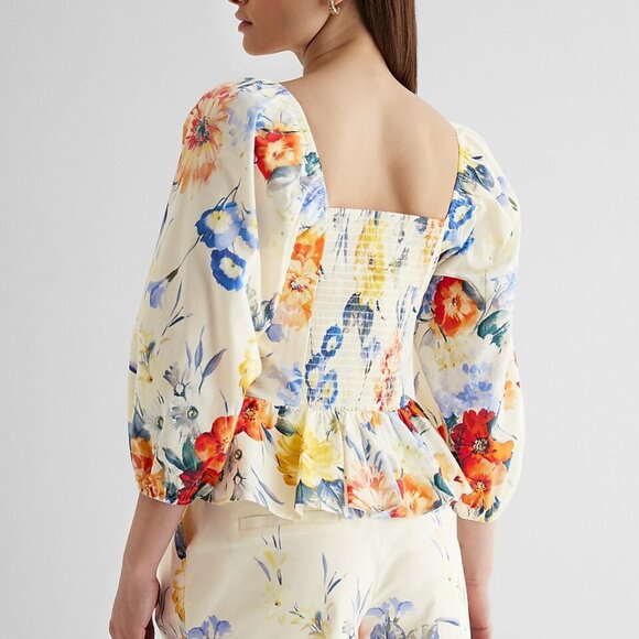 Brand New Women Floral V-neck Cotton Top XS - Picture 3 of 8